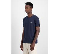 T-Shirt ALPHA INDUSTRIES "Signature Puff Print Backprint T-Shirt", Herren, Gr. M, blau (rep.blau), Obermaterial: 100% Baumwolle, Shirts T-Shirt (36922204-M) rep.blau