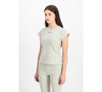 T-Shirt ALPHA INDUSTRIES "World Slim T-Shirt W", Damen, Gr. XL, beige (stone), Obermaterial: 100% Baumwolle, Shirts T-Shirt (24130354-XL) stone