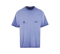 T-Shirt ANOTHER COTTON LAB "Another Cotton Lab Another Signature Washed Oversized Tshirt", Damen, Gr. S, blau, 100% Baumwolle, bedruckt, loose fit, Rundhals, Shirts T-Shirt (34377628-S) blau