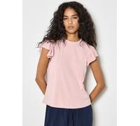 T-Shirt APRICOT "Jersey-Strick-T-Shirt", Damen, Gr. XL (42), rosa (pink), Strick, Obermaterial: 48% Viskose LENZING ECOVERO CV LenzEcov. 44% Baumwolle CO. 8% Elasthan EL., uni, normal, Tops T-Shirt (3