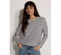T-Shirt APRICOT "Weiches Jersey-Oberteil", Damen, Gr. M (38), weiß, Strick, Obermaterial: 65% Baumwolle CO. 35% Polyester PES., gestreift, normal, U-Boot-Ausschnitt, Gerippt, Tops T-Shirt (78630710-38