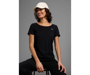 T-Shirt ARIZONA, Damen, Gr. 40/42, schwarz, Jersey, Obermaterial: 50% Baumwolle, 50% Modal, bestickt, unifarben, Basic, figurbetont hüftbedeckend, Shirts T-Shirt, Kurzarm, figurbetont, Basic-Stil, aus