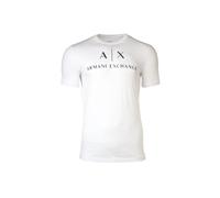 Armani Exchange Herren T-Shirt 8nztcj Kurzarm Rundhals Schriftzug Weiß S