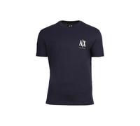 Armani Exchange Herren T-Shirt – Logo Stickerei, Rundhals, Kurzarm, Baumwolle, Dunkelblau, M
