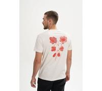 T-Shirt Artist Edition Kaja | von MELA | Fairtrade & GOTS zertifiziert CREAM MELANGE / BOTANICAL PRINT ROT XL