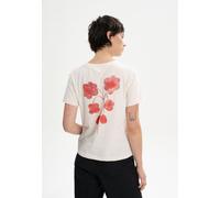 T-Shirt Artist Edition Kaja | von MELA | Fairtrade & GOTS zertifiziert CREAM MELANGE / BOTANICAL PRINT ROT XL