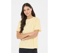 T-Shirt ATHLECIA "Lexy", Damen, Gr. 42, gelb, 95% Baumwolle, 5% Elasthan, unifarben, normal, Rundhals, Shirts T-Shirt, atmungsaktiv (30651322-42) gelb