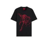 HUGO T-Shirt aus Baumwoll-Jersey mit Grafik-Print - Style Daffilo, 50568689 Schwarz M