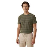 Fynch-Hatton Casual Fit T-Shirt Rundhals Dark Khaki, Jacquardmuster