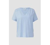 T-Shirt aus Flammgarn mit V-Ausschnitt 38 blau 2165872.5083.38