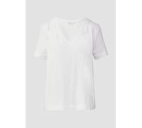 T-Shirt aus Flammgarn mit V-Ausschnitt 42 weiß 2165872.0100.42