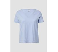 T-Shirt aus Flammgarn mit V-Ausschnitt 44 blau 2168516.5083.44