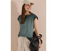 Cecil Damen T-Shirt aus Jersey im Garment Dye Look in Grün, Gr: M