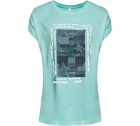 T-Shirt BONPRIX, Damen, Gr. 44/46 (L), blau (aquapastell), Obermaterial: 50% Baumwolle, 50% Viskose, regular fit, Shirts T-Shirt, Regular Fit, Kurzarm-Design, aus Viskose-Mix (31325136-44) aquapastell