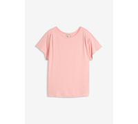T-Shirt BONPRIX, Damen, Gr. 36/38 (S), bonbonrosa, Jersey, Obermaterial: 95% Viskose, 5% Elasthan, unifarben, oversize hüftlang, Rundhals, Shirts T-Shirt, Oversize-Passform, Kurzarm, mit Raffung an de