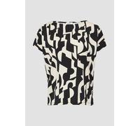 T-Shirt aus Viskosestretch im Relaxed Fit 40 schwarz|creme 2161746.99A0.40