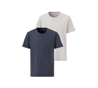 T-Shirt AUTHENTIC LE JOGGER, Herren, Gr. L (52/54), schwarz (anthrazit, creme), Jersey, Obermaterial: 100% Baumwolle, unifarben, Basic, regular fit, Rundhals, abgesteppte Kante, Shirts T-Shirt, Freize