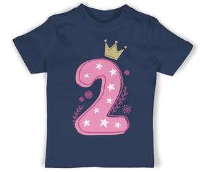 T-Shirt Baby - 2. Geburtstag - Zweiter Birthday Mädchen - 18/24 Monate - Navy Blau - geburtstagsshirt 2 Tshirt ich Bin Zwei 2.Geburtstag Zahl Shirt Jahre Outfit zweijährige geburtstagskrone