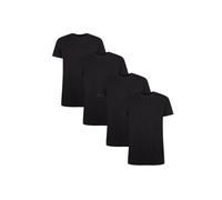 Bamboo basics Herren T-Shirt RUBEN, 4er Pack - Unterhemd, Rundhals, Single Jersey Schwarz S