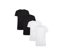Bamboo basics Herren T-Shirt RUBEN, 4er Pack - Unterhemd, Rundhals, Single Jersey Schwarz/Weiß S