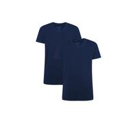 Bamboo Basics Herren T-Shirt Velo, 2er Pack - Unterhemd, V-Neck, Single Jersey Marine 2XL
