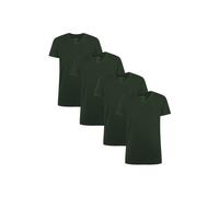 Bamboo basics Herren T-Shirt VELO, 4er Pack - Unterhemd, V-Neck, Single Jersey Grün M