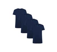 Bamboo basics Herren T-Shirt VELO, 4er Pack - Unterhemd, V-Neck, Single Jersey Marine S