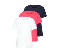 T-Shirt BEACHTIME "mit modischem Schlitz am Saum", Damen, Gr. 36/38, creme, koralle, navy, Single Jersey, Obermaterial: 100% Baumwolle, unifarben, Basic, figurumspielend, Rundhals, Kurzarm, Shirts, au