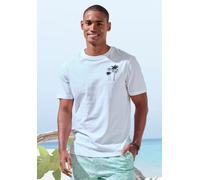 T-Shirt BEACHTIME "mit großem Rückenprint", Herren, Gr. 3XL (64/66), weiß, Single Jersey, Obermaterial: 100% Baumwolle, bedruckt, regular fit, Rundhals, abgesteppte Kante, Shirts T-Shirt, Regular-Fit,