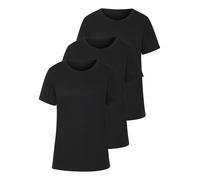 T-Shirt BEACHTIME "mit modischem Schlitz am Saum", Damen, Gr. 32/34, schwarz, Single Jersey, Obermaterial: 100% Baumwolle, Basic, figurumspielend, Rundhals, Kurzarm, Shirts, aus hochwertiger Baumwoll-