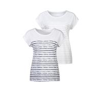 BEACHTIME T-Shirt Damen weiß-navy, weiß-rosé Gr.40/42