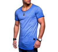 T-Shirt BEHYPE "DUST", Herren, Gr. M, blau (hellblau), 100% Baumwolle, unifarben, casual, Kurzarm, Shirts, mit Rundhals-Ausschnitt (62991850-M) hellblau