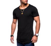 T-Shirt BEHYPE "DUST", Herren, Gr. M, schwarz, 100% Baumwolle, unifarben, casual, Kurzarm, Shirts, mit Rundhals-Ausschnitt (78310414-M) schwarz