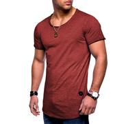 T-Shirt BEHYPE "DUST", Herren, Gr. XL, rot (bordeaux), 100% Baumwolle, unifarben, Shirts T-Shirt, mit Rundhals-Ausschnitt (25937522-XL) bordeaux