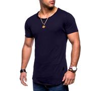 T-Shirt BEHYPE "DUST", Herren, Gr. XXL, blau (dunkelblau), 100% Baumwolle, unifarben, Shirts T-Shirt, mit Rundhals-Ausschnitt (59779834-XXL) dunkelblau