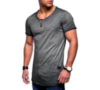 T-Shirt BEHYPE "DUST", Herren, Gr. XXL, grau (dunkelgrau), 100% Baumwolle, unifarben, casual, Kurzarm, Shirts, mit Rundhals-Ausschnitt (57181966-XXL) dunkelgrau