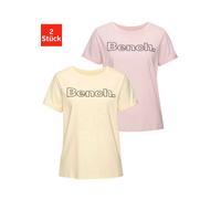 BENCH. LOUNGEWEAR T-Shirt Damen 1x vanille, 1x rosa Gr.32/34
