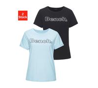 BENCH. LOUNGEWEAR T-Shirt Damen 1x hellblau, 1x schwarz Gr.36/38