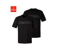 T-Shirt BENCH. LOUNGEWEAR, Herren, Gr. S, schwarz, Single Jersey, Obermaterial: 100% Baumwolle, unifarben, Basic, Basic normal, Rundhals, Shirts T-Shirt, Shirt mit Logoprint, Basicshirt mit Rundhals a
