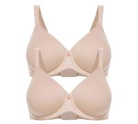 T-Shirt-BH FELINA "2er Pack Spacer BH mit Bügel Pure Balance", Damen, Gr. 80, Cup C, beige (sand sand), Stoff, Obermaterial: 65% Polyester PES. 15% Elasthan EL. 10% Polyamid PA. 10% Baumwolle CO., BHs