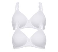 T-Shirt-BH FELINA "2er Pack Spacer BH mit Bügel Rhapsody", Damen, Gr. 85, Cup G, weiß (weiß weiß), Stoff, Obermaterial: 48% Polyester PES. 29% Polyamid PA. 23% Elasthan EL., BHs T-Shirt-BH (61983001-8