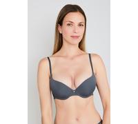 T-Shirt-BH JOOP "Beautiful", Damen, Gr. 75, Cup E, grau (anthra), Obermaterial: 52% Polyamid, 40% Polyester, 8% Elasthan, unifarben, Basic, comfort fit, BHs T-Shirt-BH, nahtlose Cups, glatter Look, we