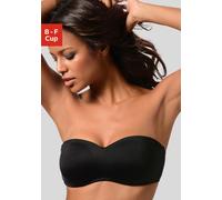 T-Shirt-BH LASCANA, Damen, Gr. 105, Cup F, schwarz, Microtouch, Obermaterial: 85% Polyamid, 15% Elasthan, Basic, BHs Bandeau-BH BH Trägerlose-BH Bügel-BH T-Shirt-BH, ohne Schale mit abnehmbaren Träger