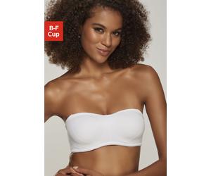 T-Shirt-BH LASCANA, Damen, Gr. 80, Cup C, weiß, Microtouch, Obermaterial: 85% Polyamid, 15% Elasthan, Basic, BHs Bandeau-BH BH Trägerlose-BH Bügel-BH T-Shirt-BH, ohne Schale mit abnehmbaren Trägern, B