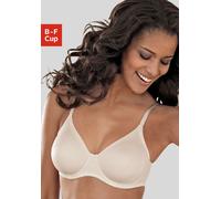 T-Shirt-BH LASCANA "perfect basic", Damen, Gr. 100, Cup D, beige (creme), Microtouch, Obermaterial: 82% Polyamid (TACTEL), 18% Elasthan (LYCRA), Basic, BHs T-Shirt-BH, mit Bügel, ohne Schale, Basic De
