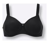 Susa Damen Spacer T-Shirt-BH Catania mit Bügel, blickdicht, Schwarz, 75F