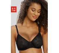 T-Shirt-BH NUANCE BY LASCANA "BH mit Bügel, Bügel-BH, Spitzen-BH", Damen, Gr. 90, Cup E, schwarz, Spitze, Obermaterial: 80% Polyamid, 20% Elasthan, BHs T-Shirt-BH, Dessous, große Größen, Topseller (34
