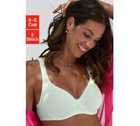 T-Shirt-BH PETITE FLEUR, Damen, Gr. 75, Cup D, grün (mint, weiß), Jersey, Obermaterial: 85% Baumwolle, 10% Polyamid, 5% Elasthan, BHs T-Shirt-BH, mit Bügel aus weicher Baumwollqualität (87012008-75) m