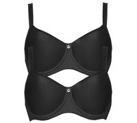 T-Shirt-BH SUSA "2er Pack Spacer BH mit Bügel Catania", Damen, Gr. 70, Cup E, schwarz (schwarz schwarz), Obermaterial: 50% Polyamid PA. 30% Polyester PES. 20% Elasthan EL., BHs T-Shirt-BH (95718143-70