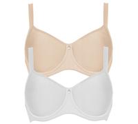T-Shirt-BH SUSA "2er Pack Spacer BH mit Bügel Catania", Damen, Gr. 70, Cup F, bunt (beige weiß), Stoff, Obermaterial: 50% Polyamid PA. 30% Polyester PES. 20% Elasthan EL., BHs T-Shirt-BH (35991756-70)